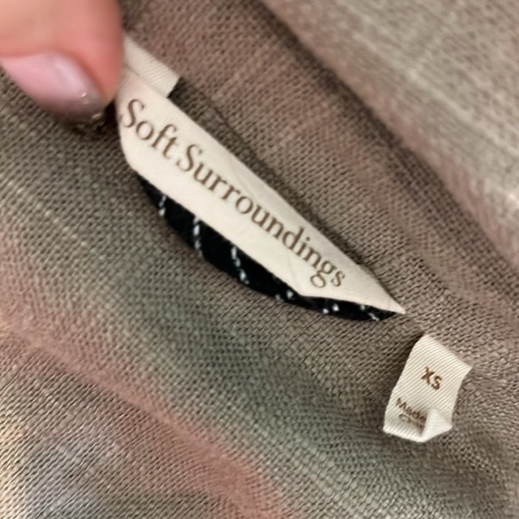 Soft Surroundings Sheridan Blazer Linen Blend Pockets One Button XS Oversized - Picture 11 of 13